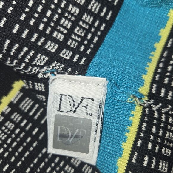 Diane Von Furstenberg silk blend Multicolor Striped Balerina Wrap Sweater Large - Picture 6 of 9